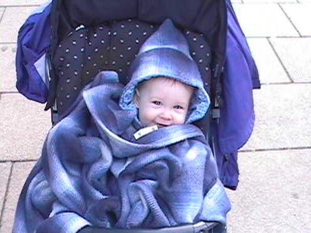 Patrick bundled in stroller!